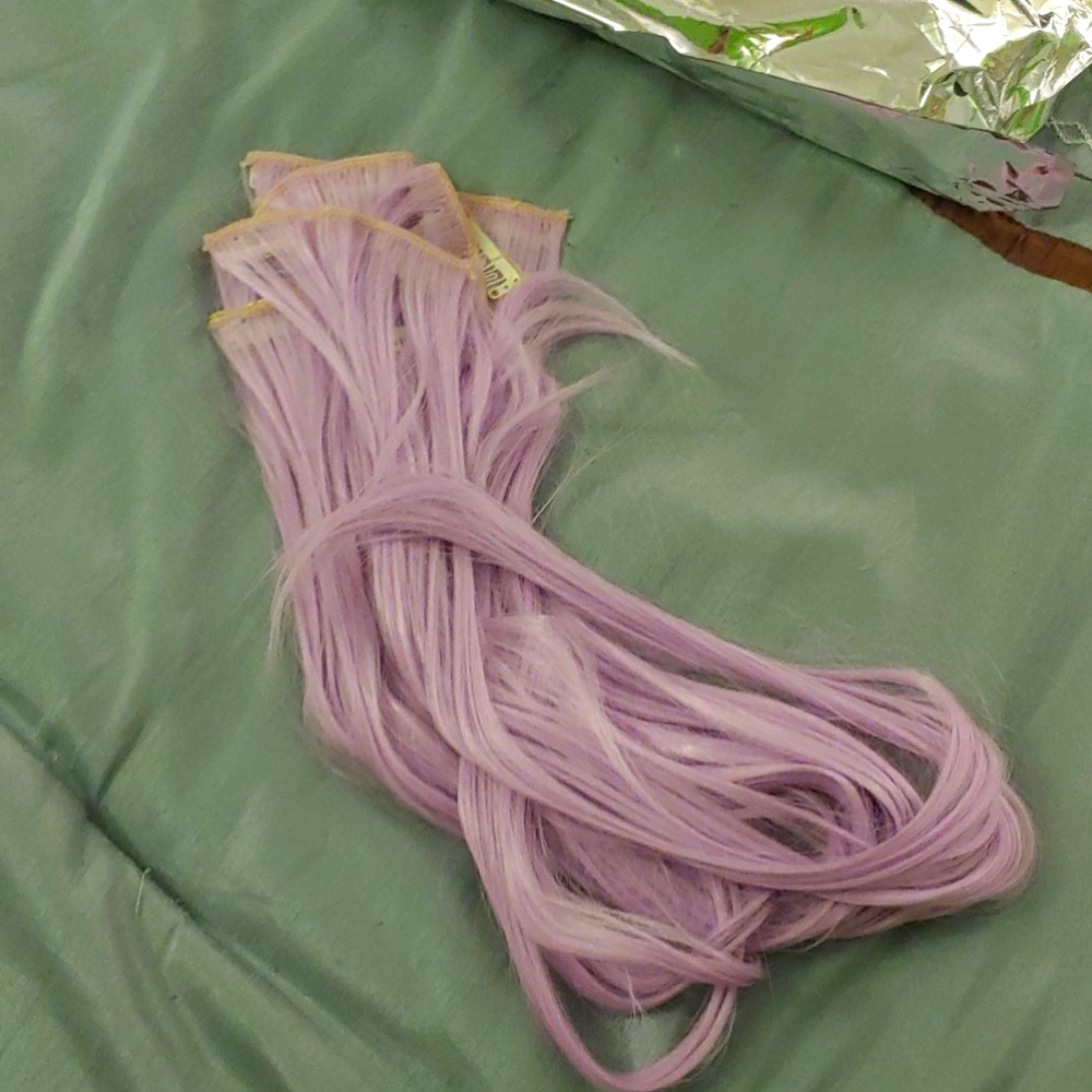 24" Clip-in Purple Straight Hair Extensions